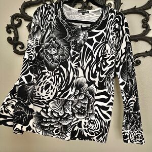 Pierri New York Floral Beaded Cardigan Sweater